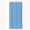 Mexican style striped woven blanket with tassels, ideal for beach, picnic and outdoor activities. - 90*180cm - 380g / Striped Tassels - Blue & White