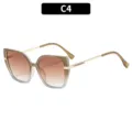 Verlaufslinse Katzenauge Sonnenbrille Retro quadratischer Rahmen stilvolle Sonnenbrille - Grün Grau Verlauf Rahmen Tee Linsen