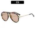 Große Piloten-Sonnenbrille für Damen und Herren, modische Schildpatt-Sonnenbrille Variante C6 - C6-Schildpatt Rahmen Helltee Gläser