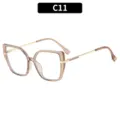 Großer Katzenaugen Vintage quadratischer Brillenrahmen C11 Variante modische klare braune Brille - Transparent Tee Rahmen