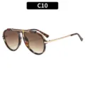 Modische große Piloten-Sonnenbrille für Damen und Herren, Variante C10 Schildpatt-Gestell. - C10-Schildpatt Rahmen Doppelte Thee Gläser