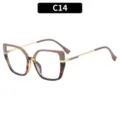 Retro Katzenauge quadratische Sonnenbrille Variante C14, schicke Schildpatt Metallfassung. - Khaki & Schildpatt
