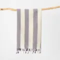 Telo mare turco a righe con frange, asciugamano da bagno in cotone leggero estivo. - 100x180cm+Nappa / Asciugamano turco viola a righe verticali