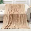 Camel jacquard throw blanket for sofa, soft vintage paisley pattern air conditioning blanket. - Water Drop Frame / 130x150cm / Khaki