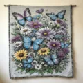 Woven butterfly tapestry blanket wall hanging floral decoration cozy sofa throw cover - Gray