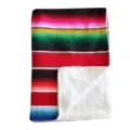 Mexican striped sherpa fleece blanket stylish soft throw for cozy nap time and home decor - 1.2kg 130*180 / Red