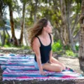 Mexican style woven blanket with geometric stripes and tassels for beach picnic and home. - 150x200cm (1.2kg) / Rose Blue