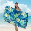 Telo mare in microfibra con stampa tropicale, scialle da spiaggia ad asciugatura rapida, telo bagno. - Asciugamani da spiaggia in microfibra - 12