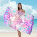 Telo mare in microfibra con stampa mandala boho colorata, asciugamano ad asciugatura rapida. - Asciugamani da spiaggia in microfibra - 16