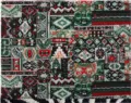 Ethnic style thick polyester cotton yarn dyed jacquard fabric for winter coat skirt bag - Green