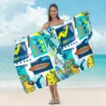 Telo mare in microfibra con stampa surf, ad asciugatura rapida e assorbente per la spiaggia. - Telo mare in microfibra - 1