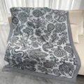 Couverture tissée motif cachemire gris, douce couverture climatisée pour voyage ou maison. - Version haut de gamme 800 g / Nouveau Paisley Noir Blanc