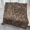 Couverture marron en tricot avec motif cachemire vintage, idéale comme jeté de canapé pour le salon. - Version haut de gamme 800 g / Nouveau Paisley Noir Café