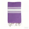 Toalla de playa turca morada a rayas de algodón con flecos decorativos variante - Rayas anchas turcas - morado