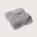 Soft grey plush blanket throw cozy fuzzy sofa bed blanket winter warmth ribbon tied - Pure Dream - Light Gray / 100*127 - 500g