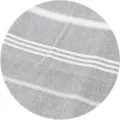 Détail de texture de variante de tissu rayé gris de serviette de plage turque, absorbant doux. - Gris