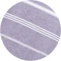 Détail de tissu de la serviette de plage turque à capuche, violette avec rayures blanches. - Violet