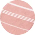 Roze Turkse strandhanddoek stof variant met gedetailleerde witte strepen textuur materiaal. - Oranje