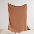 Cozy knit throw blanket solid color warm soft blanket for couch bed winter home decor - Pure Dream - Camel