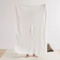 Soft white fluffy blanket for winter warmth, cozy solid color throw for sofa and bed use. - Pure Dream - White