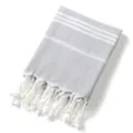 Telo mare turco jacquard a losanghe con frange, morbida struttura in cotone, coperta grigia. - Grigio chiaro