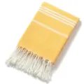 Telo mare bagno jacquard turco coperta gialla con frange bianche e righe per la casa - 100x180cm (380g) / Giallo