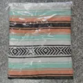 Mexican style geometric fringe woven blanket, colorful striped beach towel and cozy picnic yoga mat. - 145x200cm - 1000g / MC Light Orange