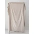 Merino wool blanket beige fringe cozy throw blanket soft warm sofa cover bedroom living room - Wool Rice White