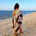 Mexican woven fringe blanket geometric serape beach towel yoga picnic cotton mat color - Dusty Pink