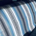 Woven Mexican blanket blue striped bohemian beach throw picnic mat yoga cotton blanket - Lake Blue Light Grey
