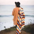 Mexican blanket geometric fringe woven serape beach towel colorful picnic yoga mat - 150x200cm (1.2kg) / Black Yellow