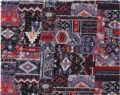 Thick poly-cotton jacquard fabric ethnic style geometric pattern for coats and bags - Purple