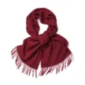 Écharpe en laine unie pour l'automne et l'hiver, châle à franges chaud et classique. - 100% pure laine - Rouge foncé