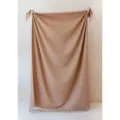 Luxurious solid camel wool throw blanket with elegant fringed edges for cozy home comfort. - 70x200cm / Wool Camel