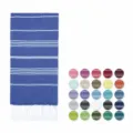 Turkish Beach Towel Woven Cotton Blanket Tassel Striped Lightweight Soft Bath Towel Outdoor - Royal Blue Turkish Horizontal Stripes