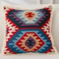 Boho Stil Baumwolle Leinen Kissenbezug mit Fransen Ethnisch Geometrisches Kissen - 45*45cm (Ohne Kern) / Jilimu Muster