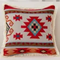 Vintage Boho Baumwolle Leinen Kissenbezug Gewebt Jacquard Kissenhülle Sofakissen Deko - 45*45cm (Ohne Kern) / Boho Stil