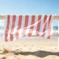 Telo mare turco a righe con nappe, tessuto misto leggero ideale per estate e viaggi. - Rosso Arancio / 70*140 + Nappe 10*2 [300 g]