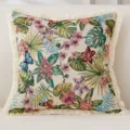 Vintage Kissen Variante aus Baumwolle und Leinen mit Blumenmuster und dekorativen Quasten. - 45*45cm (Ohne Kern) / Muster 08 (Schwärmende Schmetterlinge)