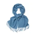 Écharpe unie en laine hiver chaud châle à franges doux et douillet accessoire bleu unisexe. - 100% pure laine - Bleu rhum