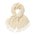 Écharpe en laine unie classique pour femmes et hommes, élégant châle chaud à franges. - 100% pure laine - Beige chameau