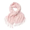 Écharpe en laine rose unie pour l'automne et l'hiver, châle chaud à franges pour femmes et hommes. - 100% pure laine - Rose lotus
