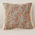 Vintage Blumen Baumwolle Leinen Kissenbezug mit Fransen für Sofa und Couch Heimdeko. - 45*45cm (Ohne Kern) / Brillante Bergblumen