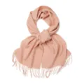 Echarpe en laine unie rose d'hiver chaude frange chal accessoire confortable pour femmes - 100 % pure laine - Rose-orange clair
