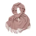 Écharpe d'hiver en laine unie avec franges, châle chaud et douillet rose pour femme. - 100 % pure laine - Patchwork rose
