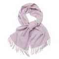 Écharpe en laine unie pour femme et homme, automne hiver châle chaud à franges. - 100 % pure laine - Lilas