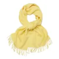 Écharpe d'hiver en laine unie pour femme avec franges élégantes, chaude et confortable. - 100 % laine vierge - jaune poussin