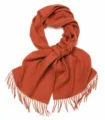 Écharpe unie en laine avec franges pour femmes et hommes, châle chaud d'hiver doux. - 100% pure laine - Caramel