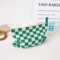 Caja de pañuelos de punto a cuadros verde beige bonita bolsa de almacenamiento de escritorio nuevo - Tablero de Ajedrez Verde y Blanco