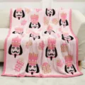 Pink nutcracker pattern cozy knit plush throw blanket for holiday gift and home decor. - King Nutcracker